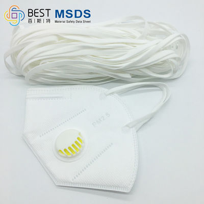 Yuvarlak Düz Yüz Maskesi Elastik Kulak Döngü Bandı 3.5MM Beyaz Hammaddeler