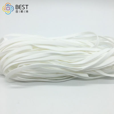 3.5mm 3mm Yumuşak Yuvarlak Elastik Kordon Yüz Maskeleri Bandı Kulak Askısı Beyaz İçin