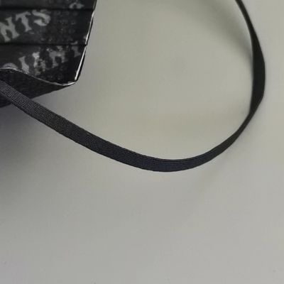 Siyah Kulak Askısı Elastik Kordon Bandı 3mm 3.5mm 4mm Yüz Maskesi Aksesuarları
