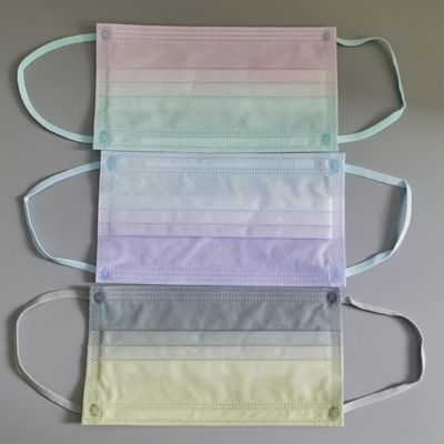 3ply Tek Kullanımlık Yüz Maskesi Elastik Kulak Halkası Renkli 3.5mm 5mm