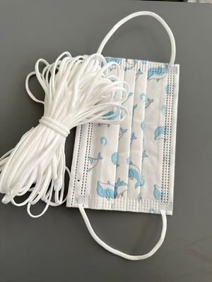 Düz Kulak Askısı Elastik Kordon 2mm 3mm 3.5MM 3/16&quot; Polyester 3ply Yüz Maskesi İçin