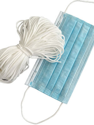 2.5mm 3mm 1/8&quot; Kulak Askısı Tıbbi 3ply Yüz Maskesi İçin Yuvarlak Elastik Bant